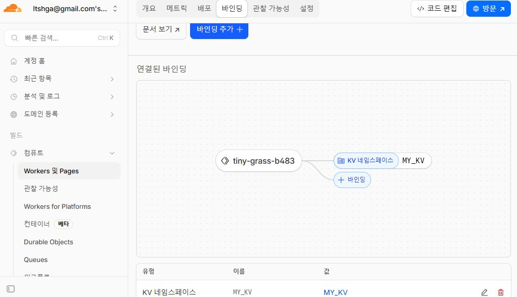 바인딩 확인